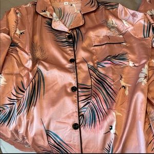 7 Piece Feaux Silk Polyester Pajamas Medium